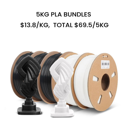 Black & White Color 5KG PLA Filament Pack 1.75mm, 1KG/Spool