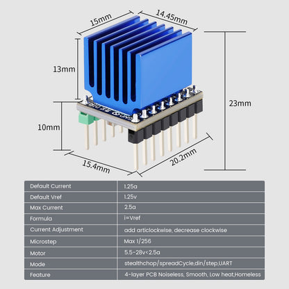 TMC2209 StepStick Stepper Motor Driver,  8PCS TMC2209 Mute Drive with Heat Sink For Reprap 3D Printer